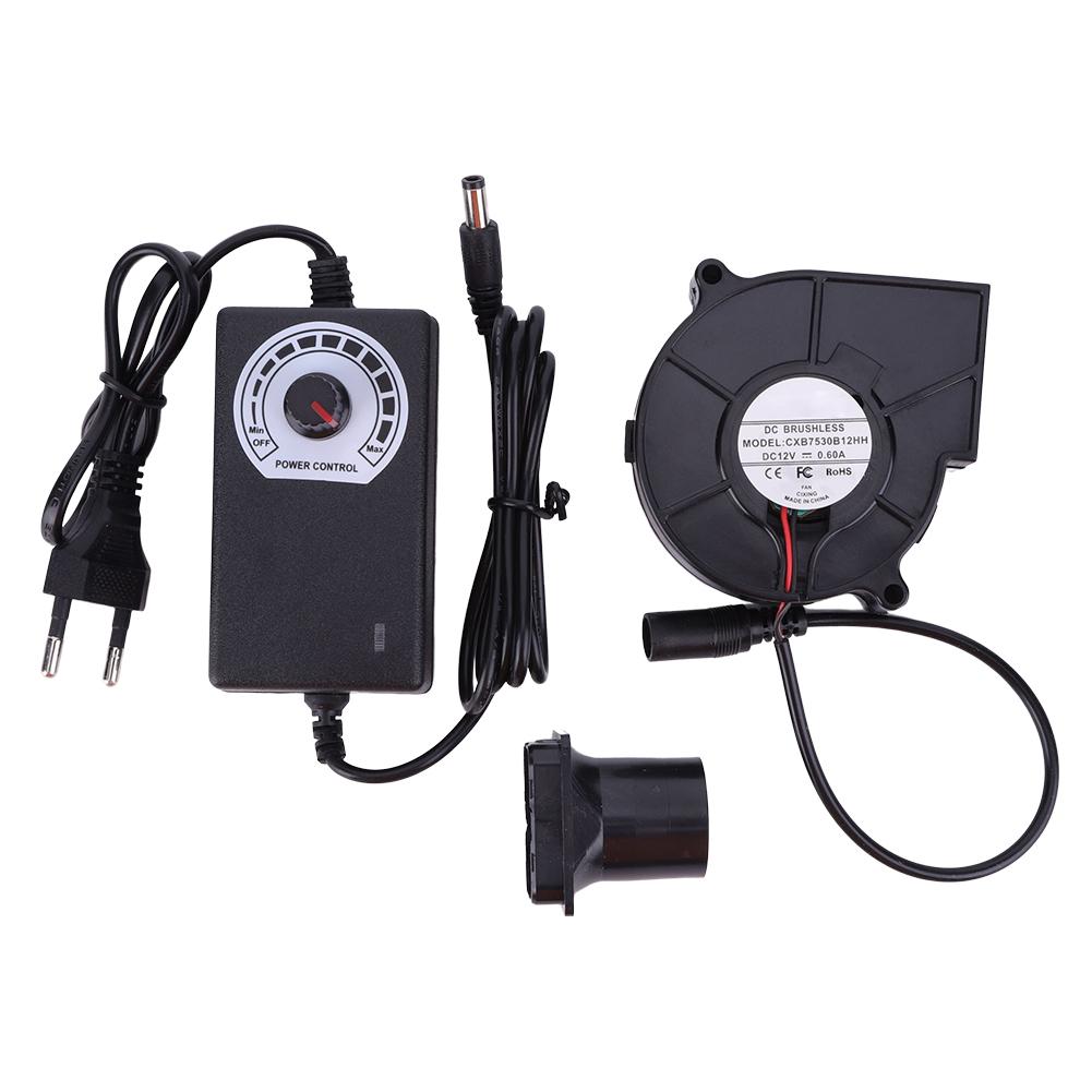 3800RPM Air Blower US/EU Plug DC 12V Barbecue Fan with Variable Speed Controller Blower Fan for Picnic Grill Wood Stove Cooking