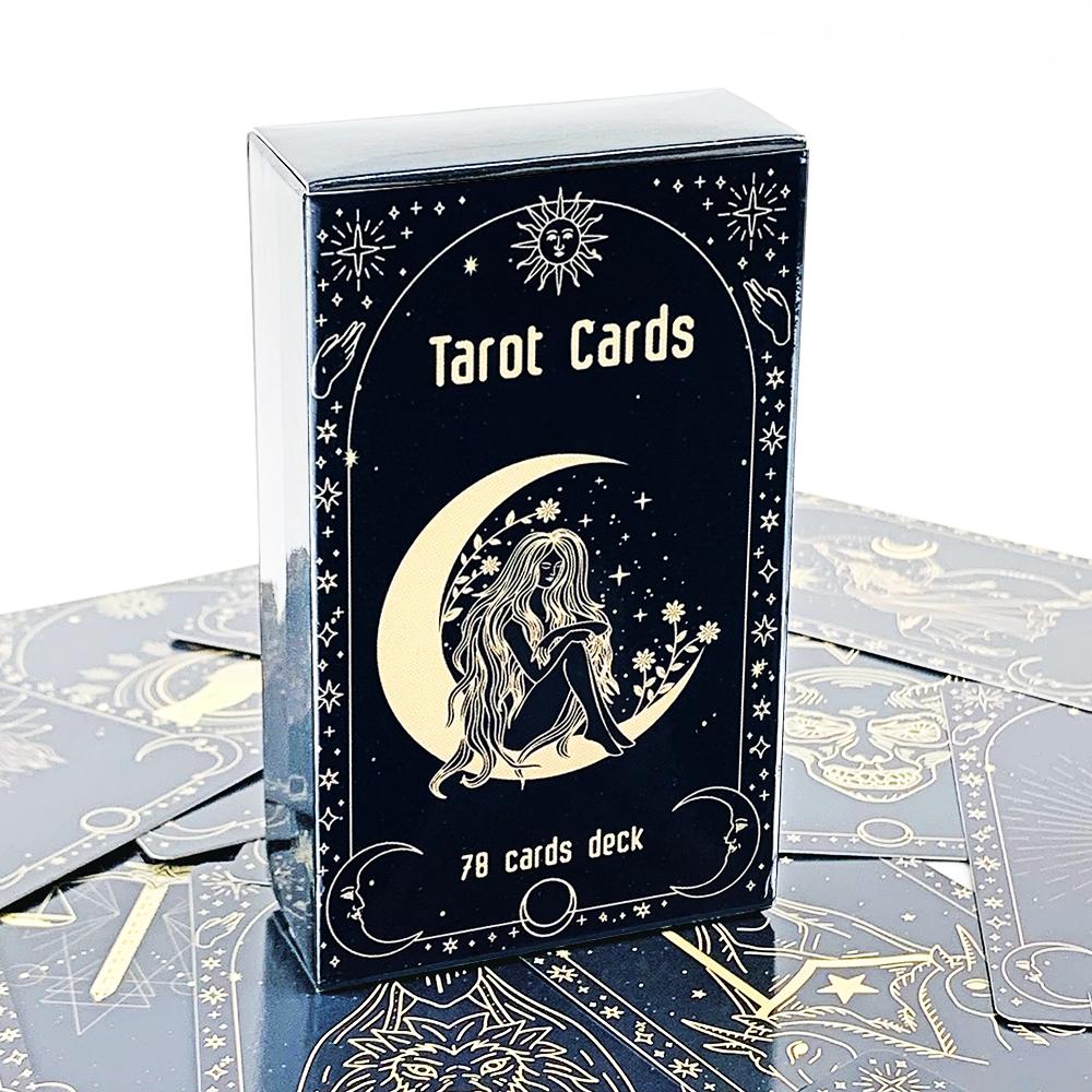 Tarot Cards 78pcs Cards Deck English Visions Divination Edition Board Game For Beginners, Camping Game Pocket Size Tarot Deck
