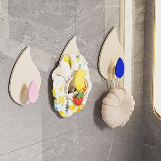 4Pcs Self Adhesive Wall Hooks Towel Coat Hangers Strong Load-bearing Simple Installation Bathroom Shower Storage Hooks