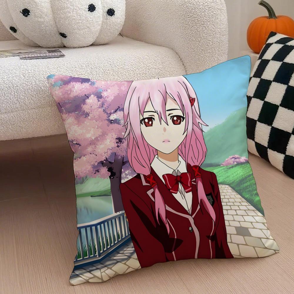 Guilty Crown Pillow Case Anti-dustmite Pillowcase Invisible zipper silky short plush Sofa cushion cover
