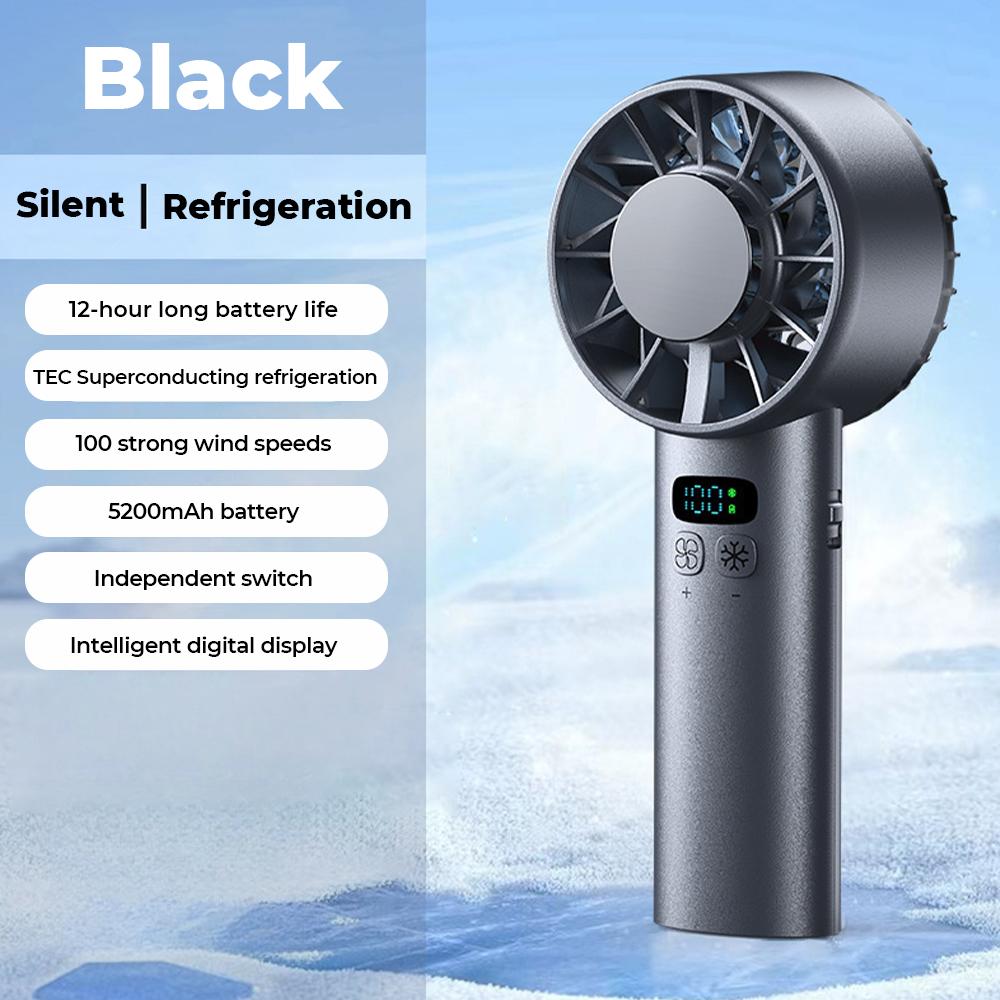 Handheld Mini Fan 5200mAh Battery Portable Rechargeable Fan with LED Display 100 Speed Turbo Fan for Beach Travel Vacation