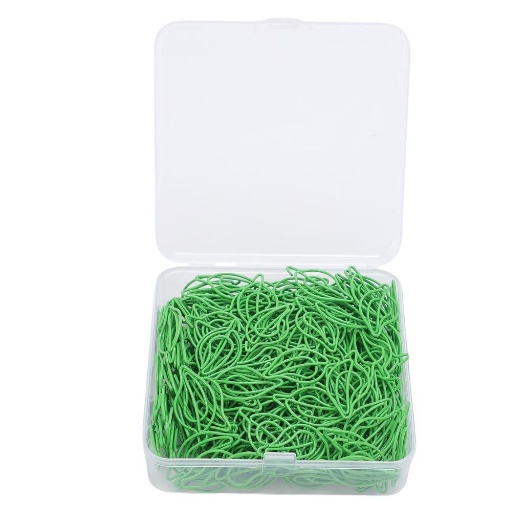 200 Pcs Leaf Shaped Paper Clips Cute Fun Bookmark Paperclip Planner Clips with Transparent Box for O