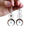 Bohemian Sun & Moon Nymph Earrings in Water Blue