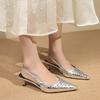 Fashion Summer New Baotou Thin Heel Sandals Women Fashion Pointed Shallow Mouth Soft Sole Anti-slip Wear-resistant Low Heel Shoes
