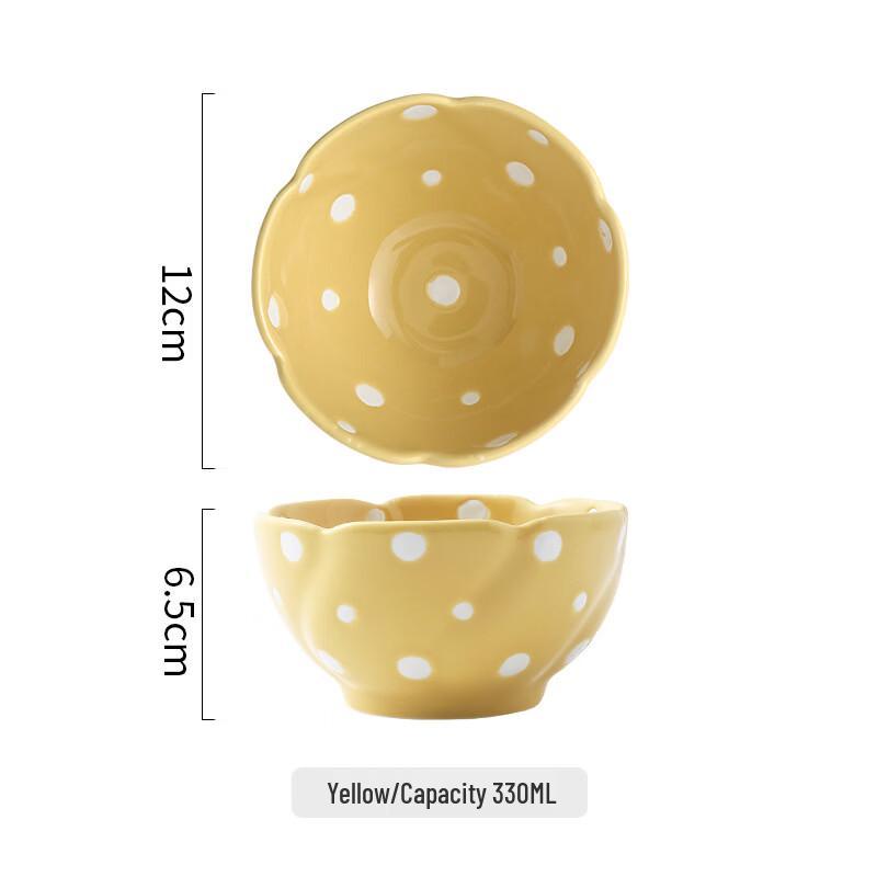 Yi Pan Polka Dot European Style Ceramic Rice Bowl