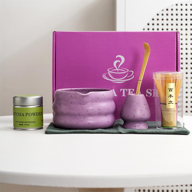 1/2/4/6pcs Matcha purple Tea Whisk Teaware Japanese Ceremony Bamboo Chasen Tea Tool Tea Brush Exquisite Matcha Kit for Teaset