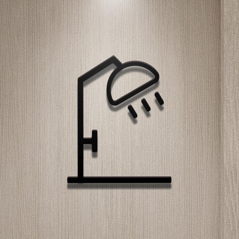 Shopping Malls Office Toilet Sign Plate Acrylic 3D Wash Room Door Wall Label Sticker WC Signage Board Art Hotel Home Decor