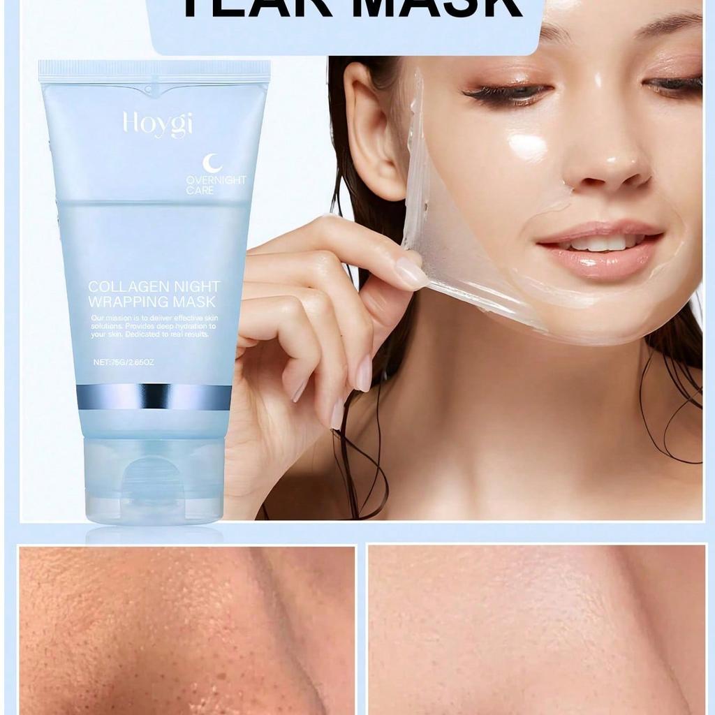Collagen Peel Off Mask Deep Cleansing Pore Minimizing Facial Treatment for Glowing Skin Hydration Boost