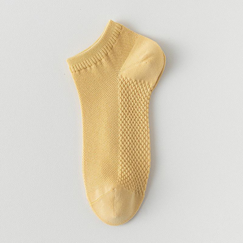 Damskie niskie skarpetki siateczkowe do masażu - Antybakteryjne, odporne na zapachy, cienkie skarpetki do kostki na wiosnę/lato, wszechstronny jednolity kolor do sportu.