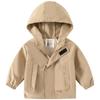 Jungen Herbst Einfarbig V-Ausschnitt Casual Windbreaker Mittel- und Kleinkinder Outdoor Sports Rushing Jacke