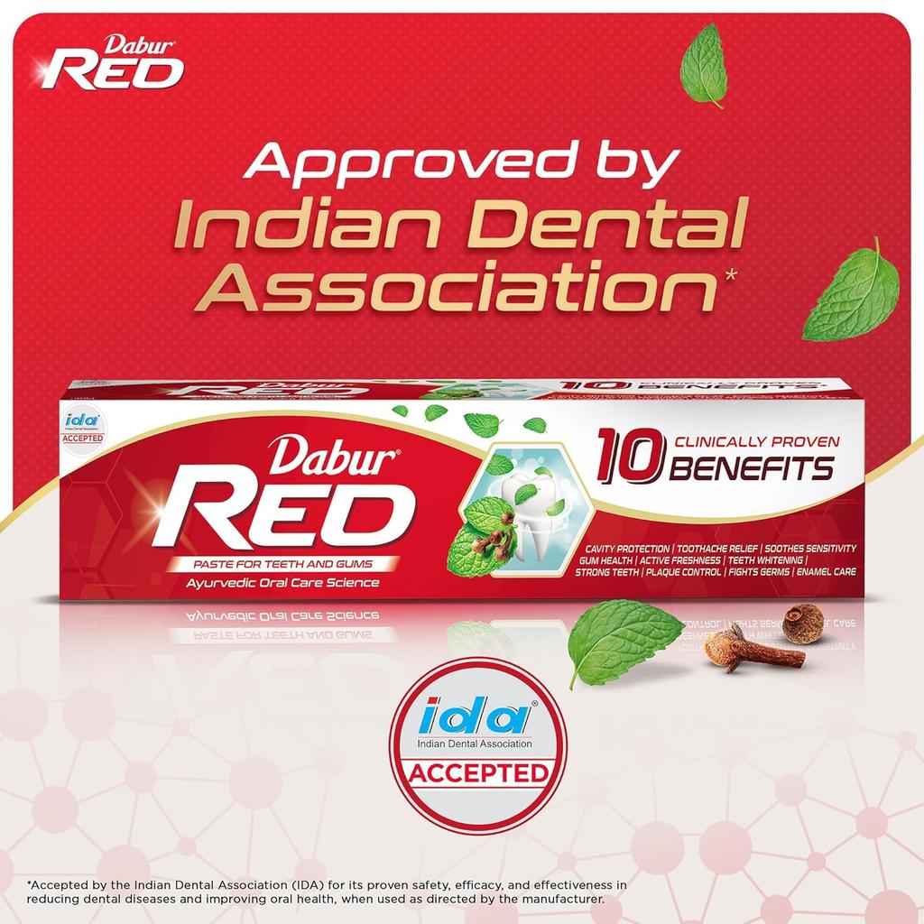 Dabur Red Ayurvedic Toothpaste 400g Pack Of 1 Herbal Paste For Fresh Breath Cavity Care Plaque Removal Gum Health And Oral Hygiene