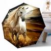 Ethereal Horse At Sunset Outdoor Automatic Umbrella Compact 8-Rib Design Lightweight Travel Essential Compact Folding Umbrella Birthday Christmas Gift
