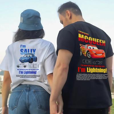 Divertente Sally Sono Fulmine Macchina Outfit Maglietta Per Uomo Donna Mcqueen T-Shirt 100% Cotone Nuovi Arrivi Abbigliamento Regalo Amore Per Coppia