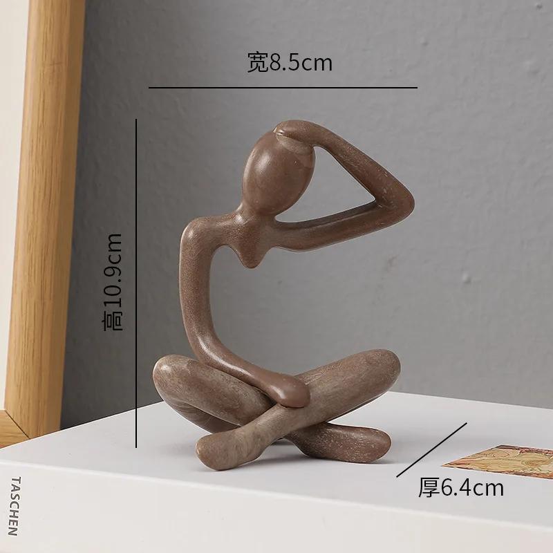 Nordic Light Luxury Style Abstract Figure Home Decoration Ornaments Sitting Posture Statue Crafts Desktop Decor Artworks