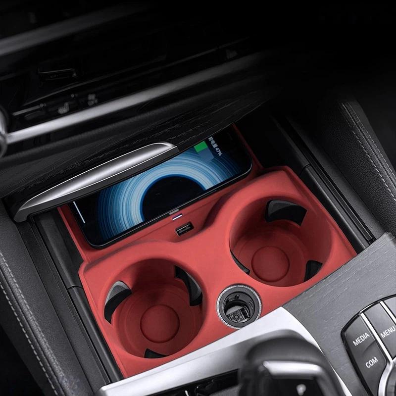 Silicone Center Control Panel Pad Cup Holder Mat For BMW 5 6 Series GT Interior Anti-Slip Car Accessories