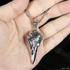Nordic Raven Skull Viking Stainless Steel Necklace with Punk Style Eagle Beak Pendant for Men.