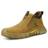 Men's Four-Season Safety Work Shoes: Anti-Smash, Anti-Puncture, Suede, Fireproof, Slip-Resistant, Wear-Resistant.