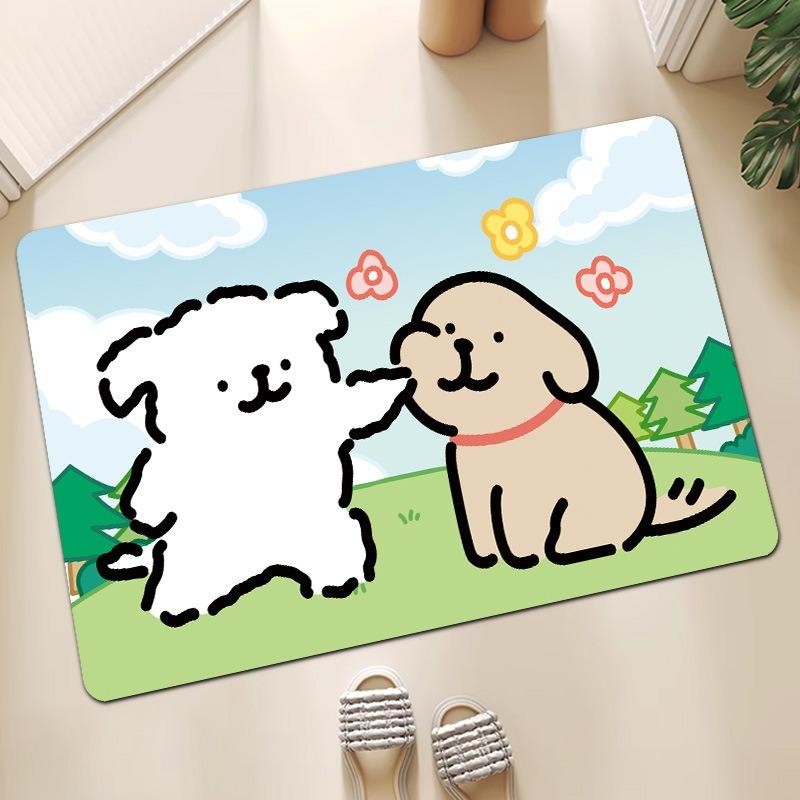 Funny Dog Diotomite Bath Mat Super Absorbent Washroom Quick Drying Carpet Non Slip Diatom Mud Rug Shower Room Easy Clean Doormat