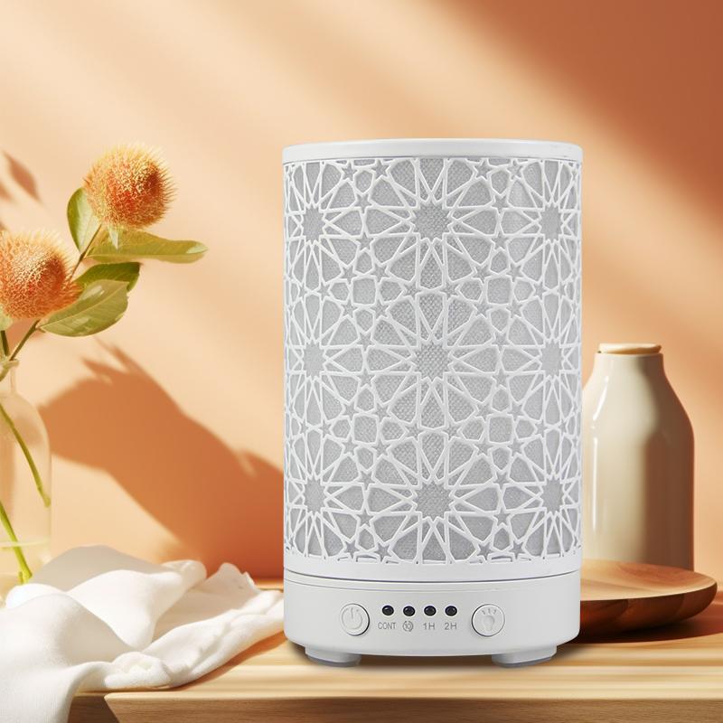 Aroma Diffuser 100ML Timing Function Hollow Star Ultrasonic Air Humidifier Bedroom Essential Oil Diffuser with LED Night Lights