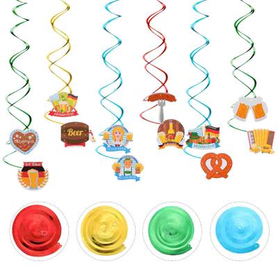 Beer Festival Spiral Decor Garland Ceiling Pendants Swirl Decors Party Props