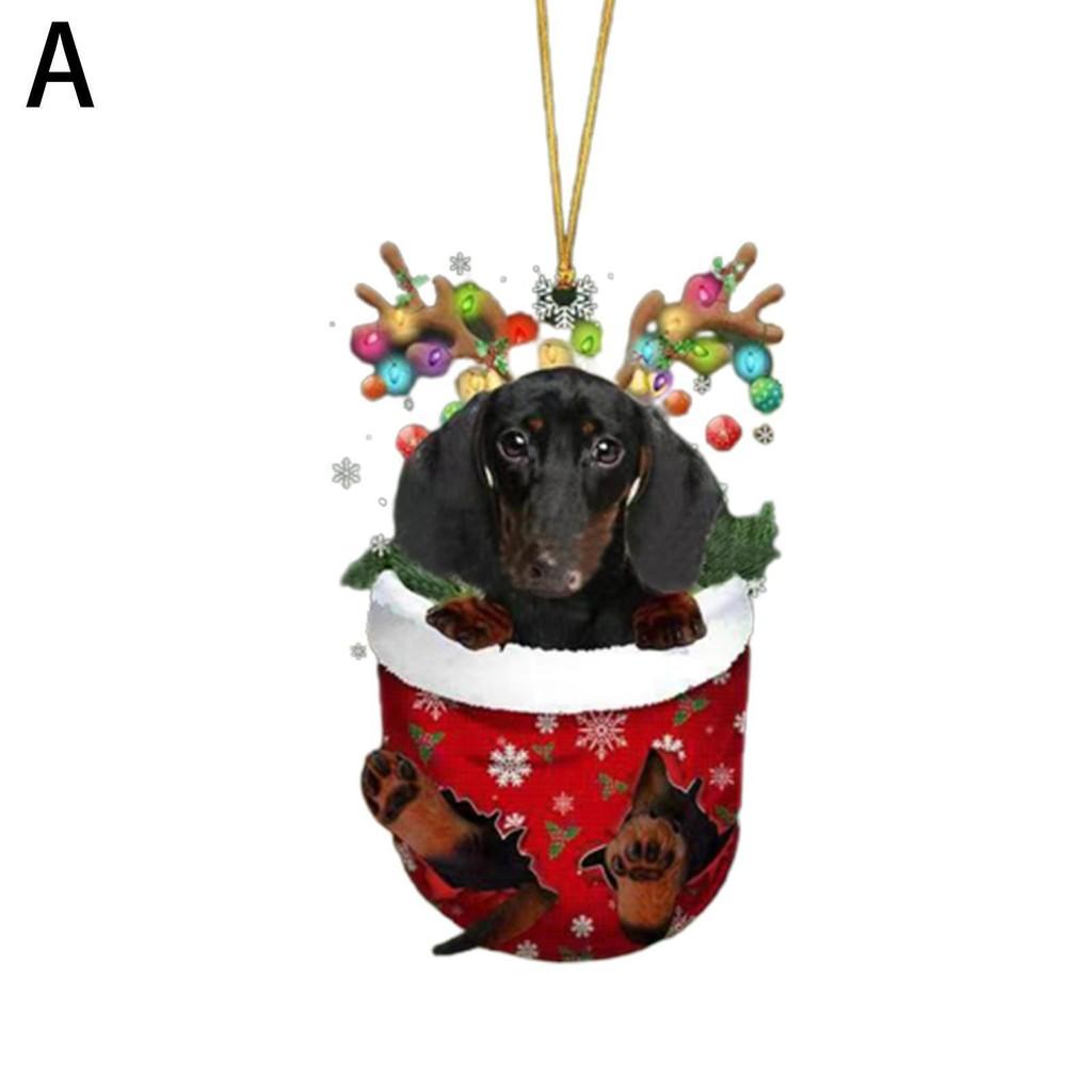 

Acrylic Stylish Dog Bag Car Decoration Colorful Cartoon Christmas Home Hanging Charm 1