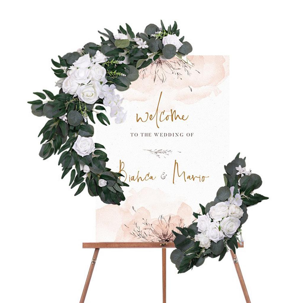 Artificial Wedding Arch Flowers Decorative Handmade Artificial Flower Swag for Backdrop Decoration White