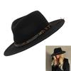 Eye Catching Western Hat Cosplay Costume Hat Stage Show Props Hat Halloween Costume Leather Belt Hat Carnivals Party Hat