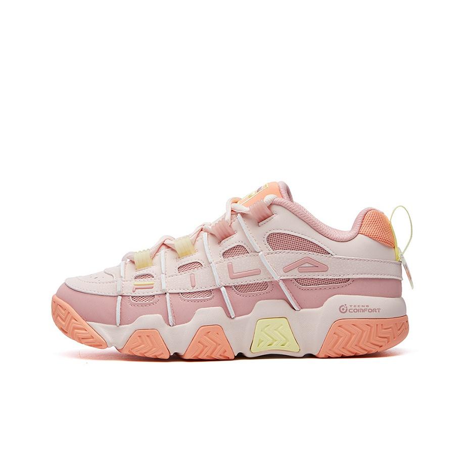 Fila Panini Personalidade Fashion Versátil Tênis de Basquete Retrô de Cano Baixo Mulher tênis Rosa-Fumê F12W111208FMA