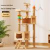 LEFEI Solid Wood Multi-Level Cat Tree with Space Capsule