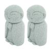 2Pcs Smiling Jizo Monk Buddha Sandstone Statue Japanese Feng Shui Ornament Meditation Garden Home Decoration Mini Ornaments