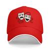 Theater Masks Drama Comedy Baseball Cap Black with Red Accents Classic Stage PerforUnisexce Design Adjustable Fit for Adults