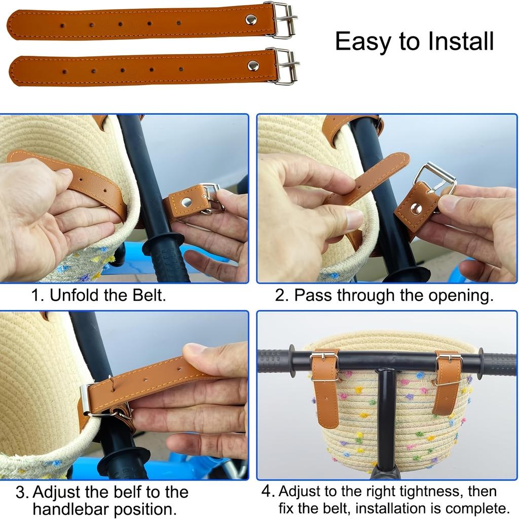 1 pz Cesta per Bici, Cesta per Bici, Cesta per Bicicletta Intrecciata con Corda di Sisal, Carine Aggiunte Decorative per Bici, Biciclette senza Pedali e Monopattini