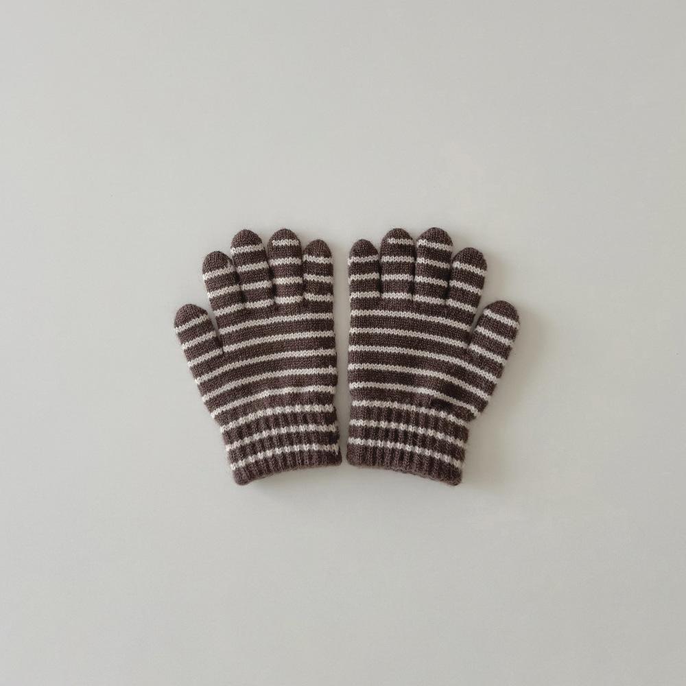 Kids Solid Color Knitted Gloves for 5-10years Students Winter Warmth Outdoor Cycling and Daily Cold Weather Wear Mittens