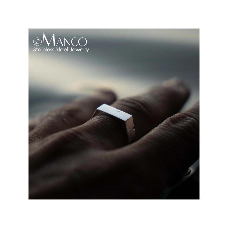 

Emanco Hot Sale in Europe and America Casting Stylish Simple and Versatile Elegant Glossy Stainless Steel Ring Men s 18K gold Circumference 54Cm-Us7