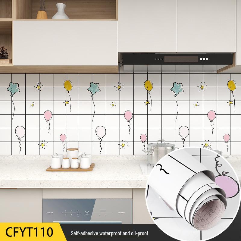 Autocollants muraux de cuisine résistants à l'huile et à l'eau: Papier peint pour cuisinière anti-moisissure, résistant aux hautes températures pour carrelage