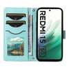 For Xiaomi Redmi 15 5G (Global) (169mm) Wallet Case Rhombus Leather Phone Cover with Strap