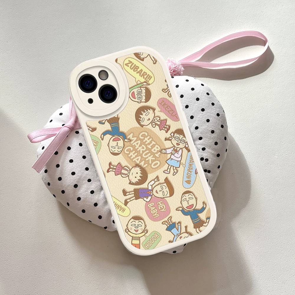 Catoon Chibi M-Maruko ChanS Phone Case For IPhone 16 15 14 13 12 11 Pro Max Plus Shockproof Leather Cover