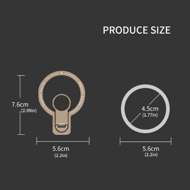 Thin Portable Foldable Magnetic Phone Holder 360 Rotation Aluminum Phone Stand Simple Installation for Magnetic Devices