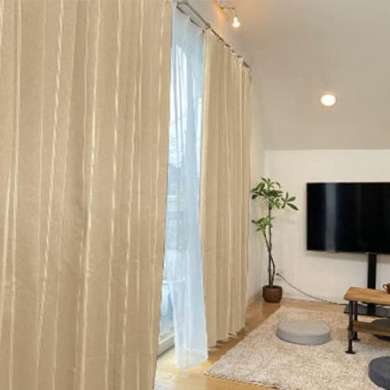 

Набор из 4 штор полосатые светонепроницаемые шторы в красивых цветах и 2 кружевные 100 x Длина 230 набор из [curtain-fabfun] (2 шторы) [Ширина см, 4, бежевый,