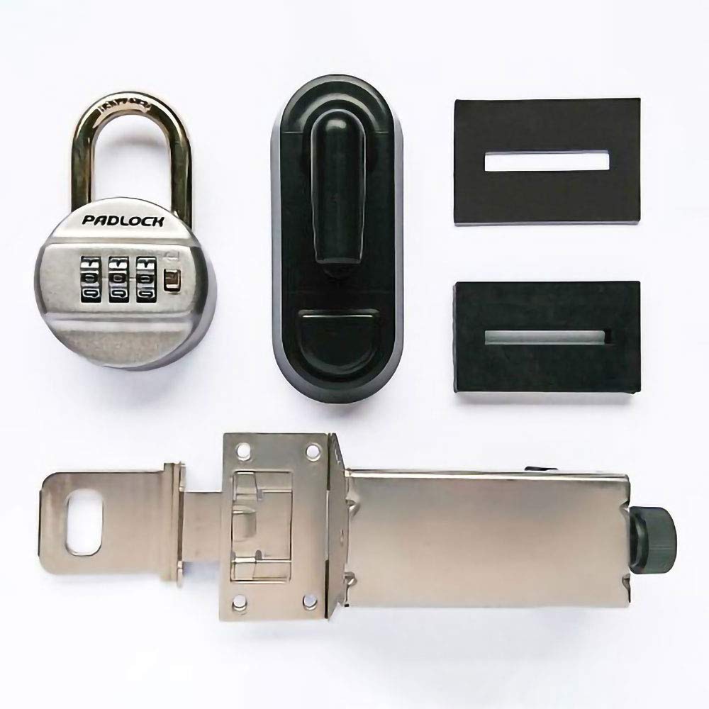 Nomuratec Blocator de Siguranță Confortabil Tip Lacăt Pentru Uși de Acoperire cu Lacăt Înălțime x Lățime x Grosime N-1061, Negru, 9.8 6.8 (Adâncime)