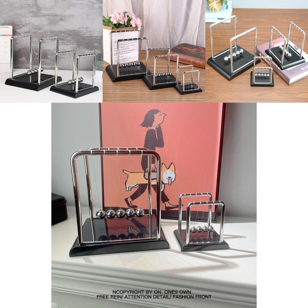 Minimalist Newton's Cradle Physics Display Stress Reliever And Educational Tool