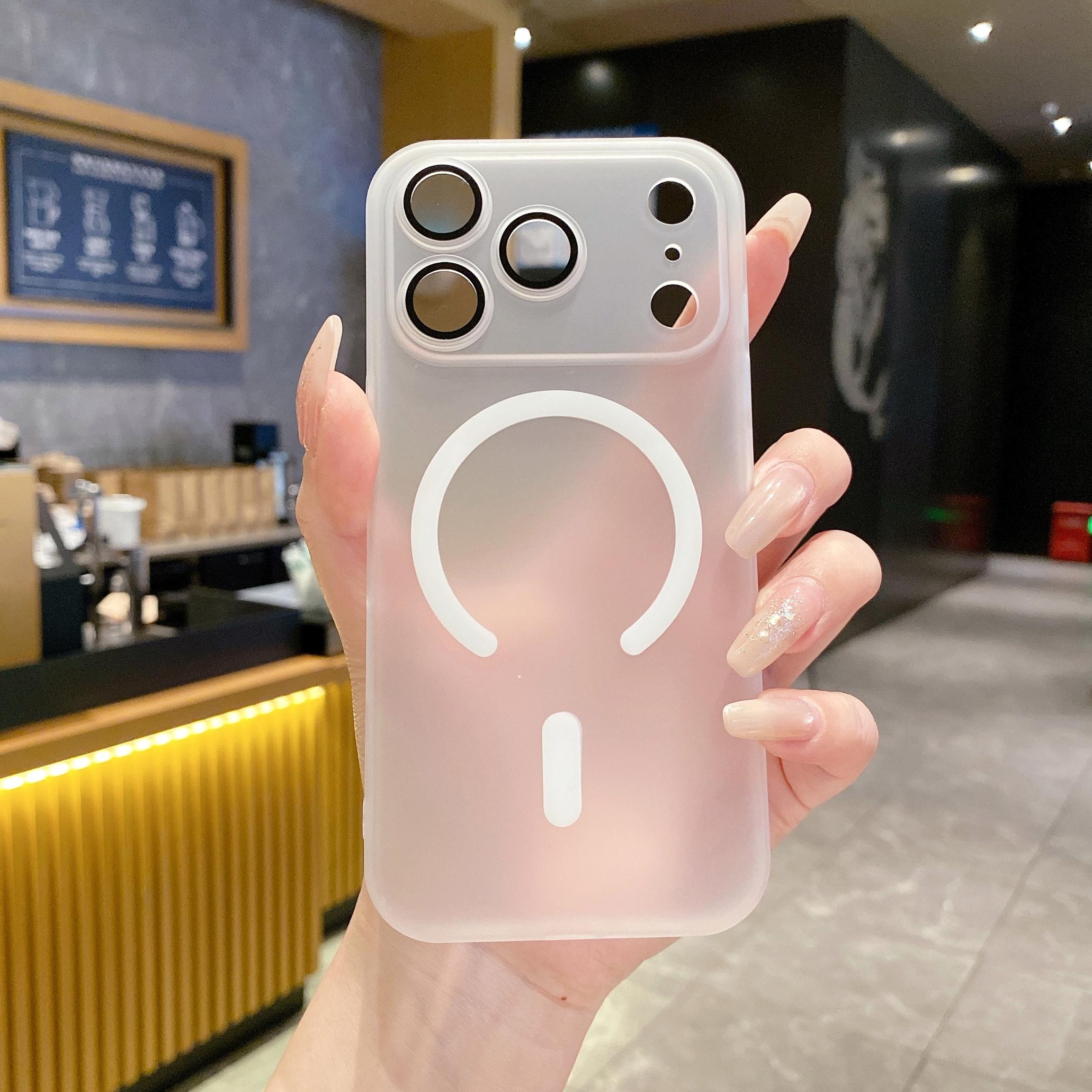 

Transparent Bumper For Magsafe Magnetic Case For iPhone 17 Air 16 15 14 13 12 11 Pro Max Plus Matte Clear Hard Protective Case iPhone17 Pro Max