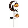 Solar Halloween Yard Stake Light with Metal Frame and Hanging Lights for Garden, Lawn, Entry Display Arrangement and Seasonal Use Outdoors