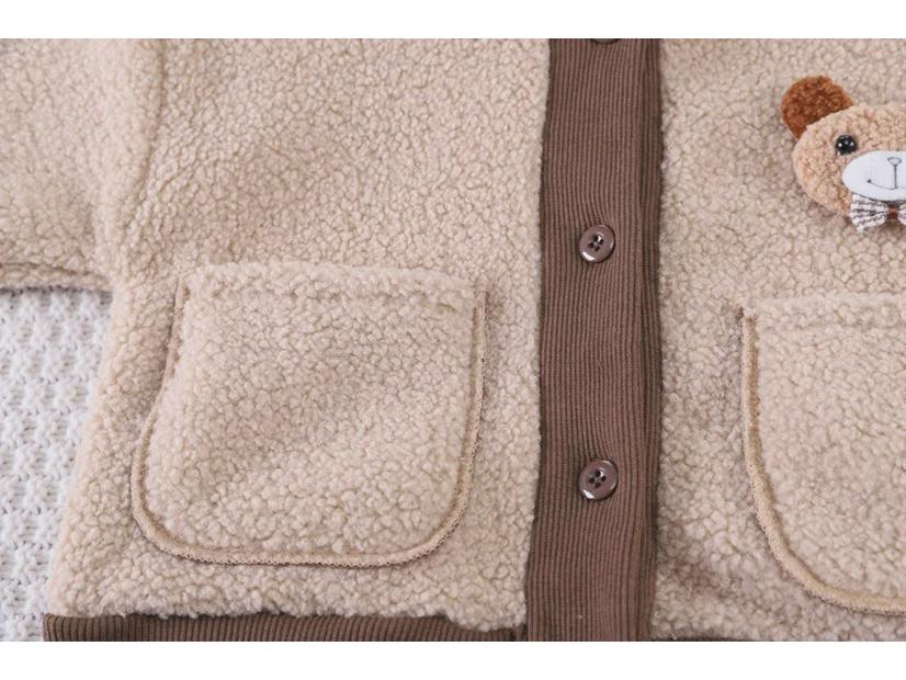 2023 Baby Warm Velvet Sweater & Pants Two-Piece Suit with Scarf for Autumn/Winter