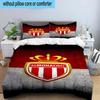 3pcs Monaco Football club Printed Bedding Set Duvet Cover Closure Includes 1 Duvet Cover & 2 Pillowcases Bedding Sets Home Decor Gifts