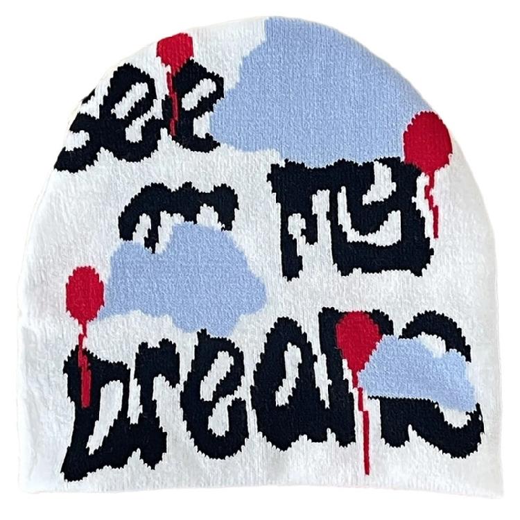 Fashion Beanies Hat  Letter Pullover Hat Hiphop Hat Autumn Winter Casual Hat Windproof Knitted Skull Hat