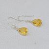 Natural Citrine Earring- Handmade Silver Earring-Teardrop Citrine Earring-925 Sterling Silver Earring-Yellow Stone Earring-Gift for her