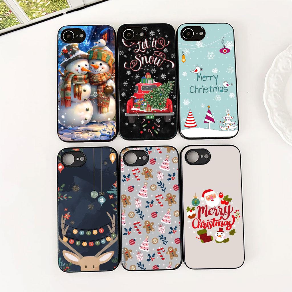 Snow Merry Christmas Tree Deer gift Silicone Phone Cover for Apple iPhone 17 Air 12 13 Pro Max Mini ProMax 7 + 8 Plus Soft Case