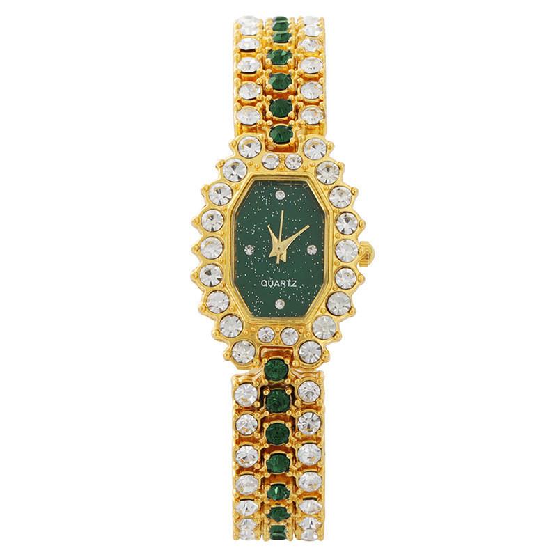 Fashion Diamond Embellished Rectangular Ladies Watch With Quartz Movement For Women Style A