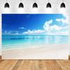 Background Photo with Beach Waves and Sunset, Summer Vacation, Ocean, Beach, Blue Sky, White Cloud, Sand, Photo Shoot